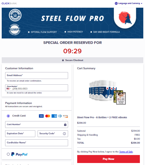 Steel Flow Pro Order Page